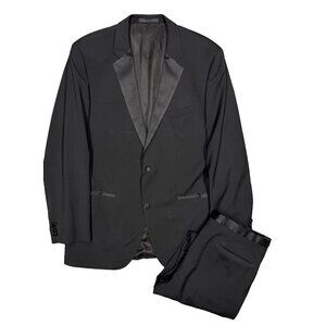 Hugo Boss Tuxedo "The Stars/Glamour" Black Satin Lapel Wool 2pc 42L 38x34